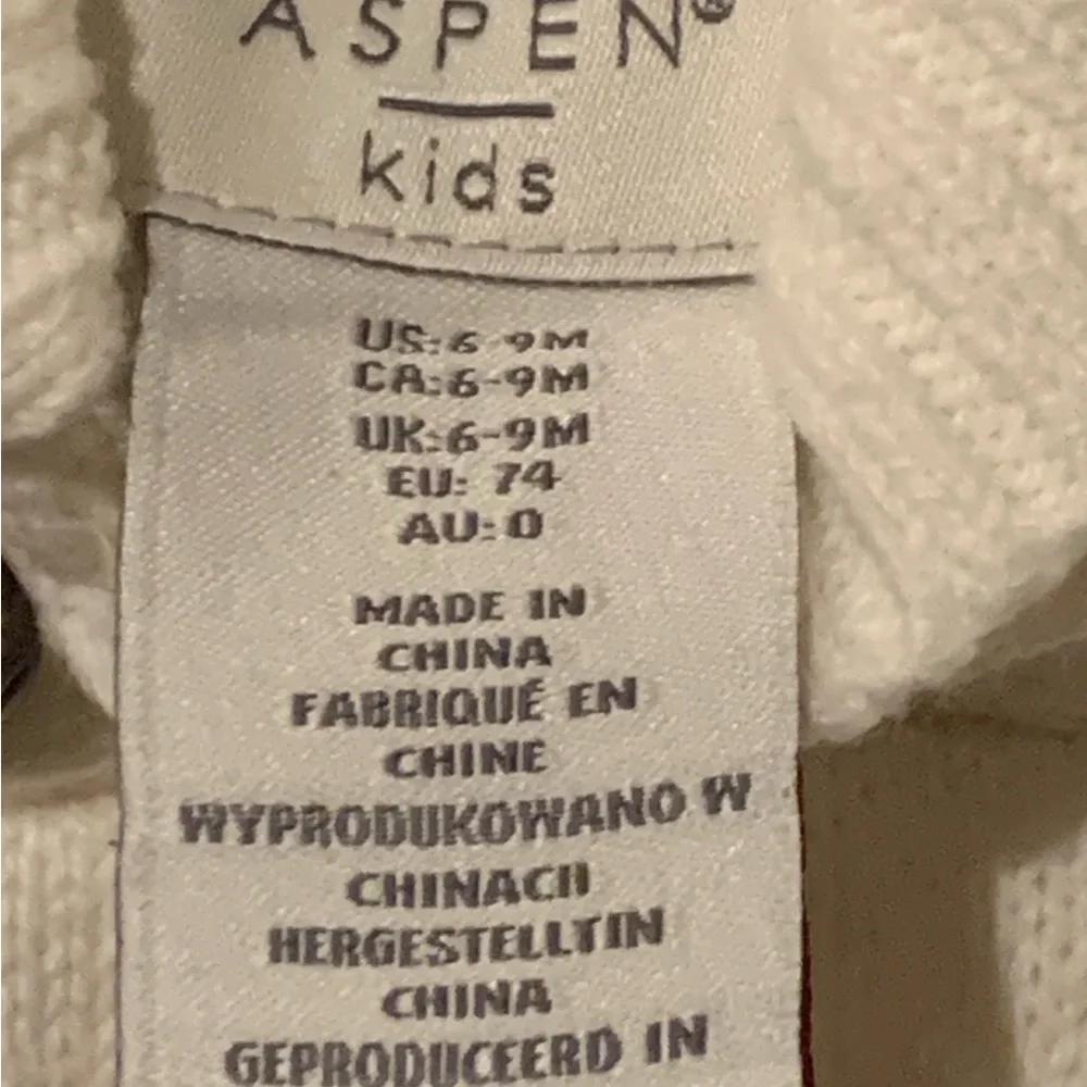 ASPIN kids Cozy Cream Cable Knit One Piece 6-9 months